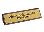 28WD - 2" x 8" Engraved Nameplate on Wood Block 