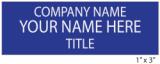 3 Line Name Tag with Pin